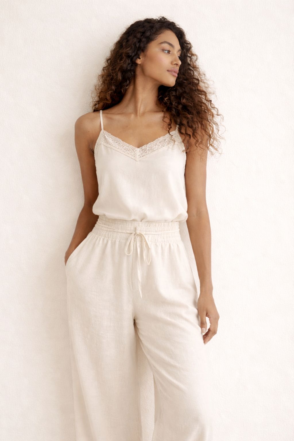 AISHINE Linen Lace Ivory Lounge Set